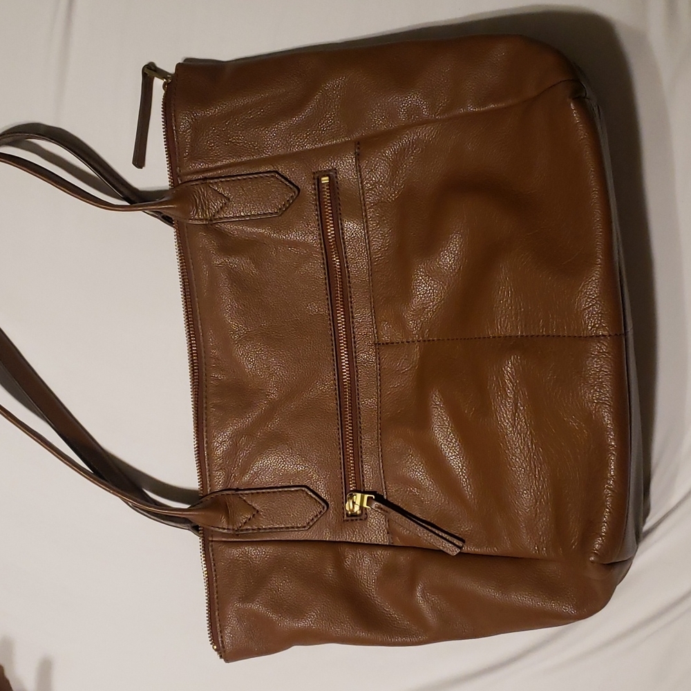 Fossil Leather Tote Bag